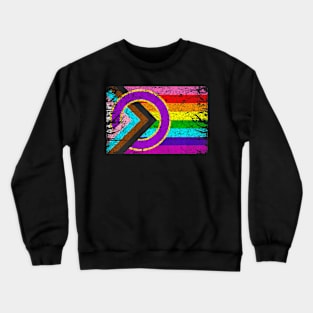 Intersex Inclusive Progress Pride Flag Lgbt Progress Crewneck Sweatshirt